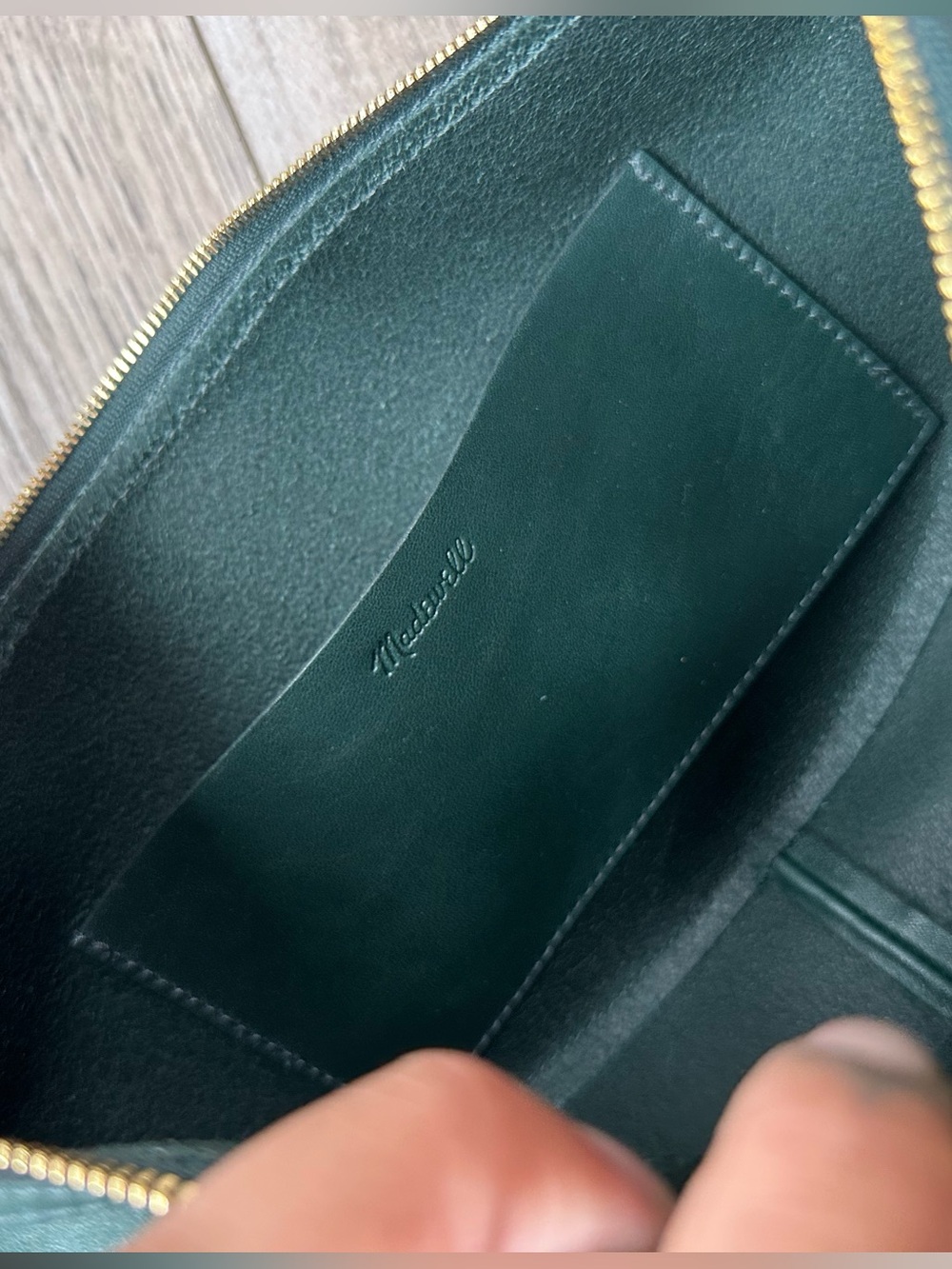 Madewell Dark Green Leather Crescent Crossbody Bag - Picture 8 of 9